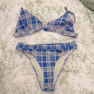 Triangl Blue Plaid Bikini Set